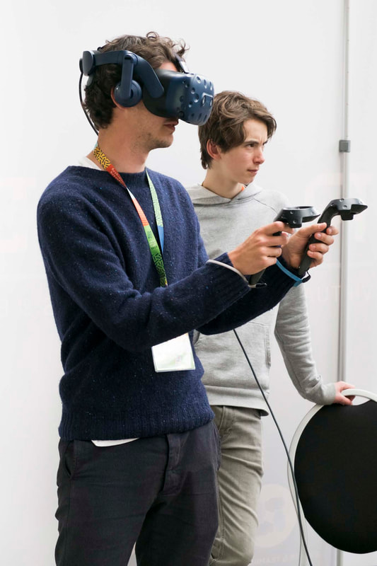 Man using a virtual reality set